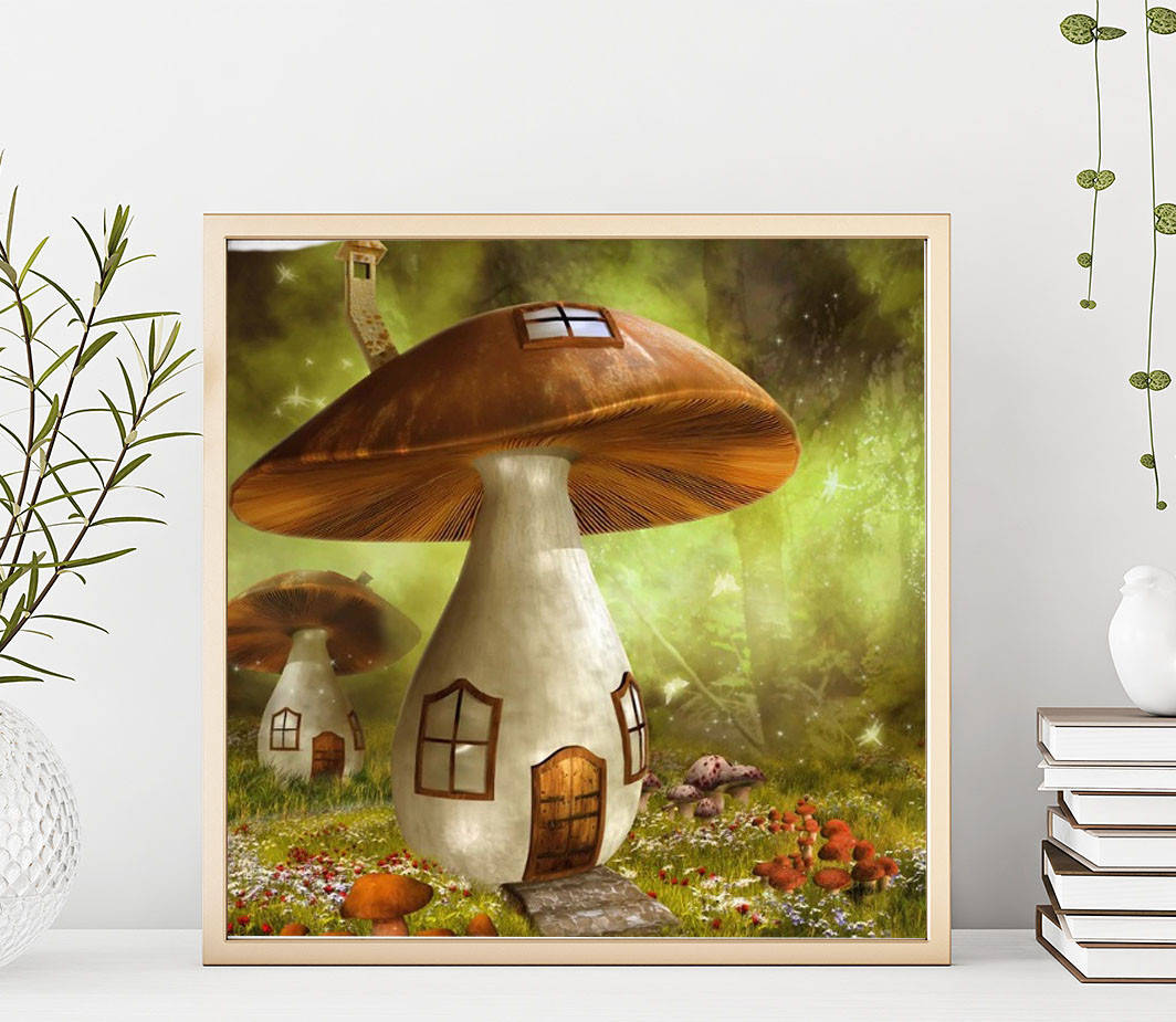 

Алмазная мозаика "Гриб", картина стразами. Матовая. 20*30 см Кладовка