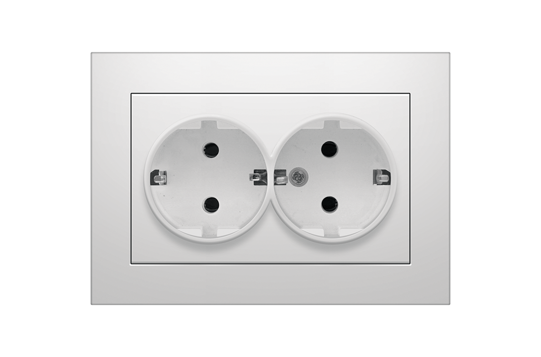 

Розетка двухместная с заземлением серия IDEAL WHITE ТМ"MARSHEL"