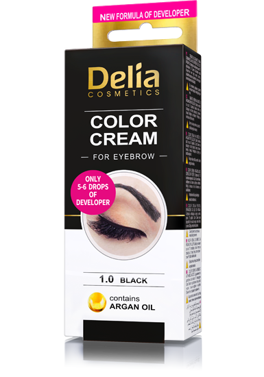 

Краска для бровей и ресниц на основе хны Delia cosmetics Color Cream черная