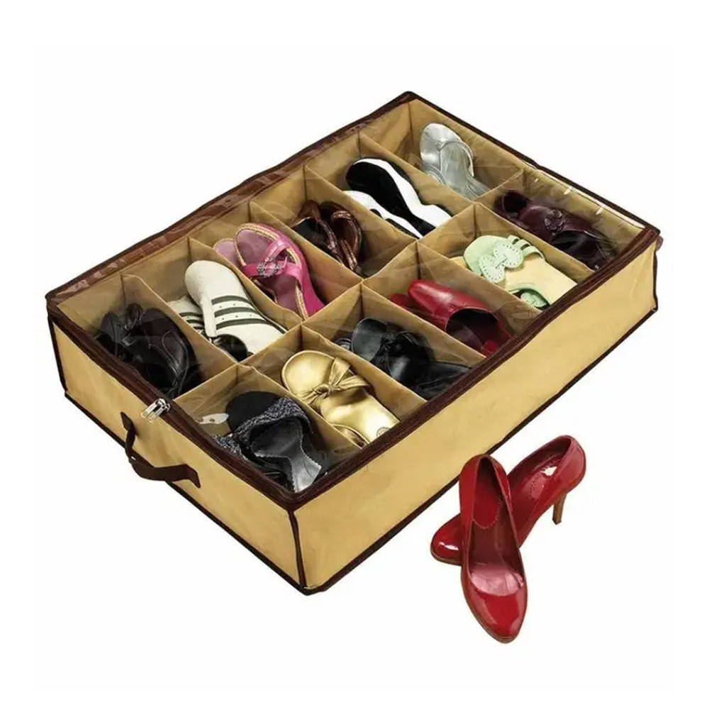 

Органайзер для обуви на 12 пар Shoes Under / Органайзер для хранения обуви / Бокс для обуви, Коричневый