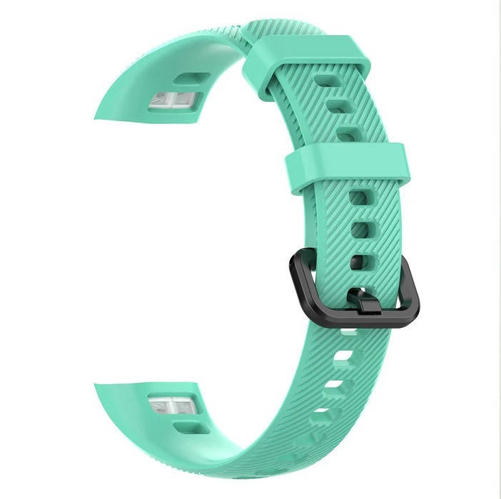 

Силиконовый цветной ремешок на фитнес трекер Honor band 4 и Band 5. Бирюза