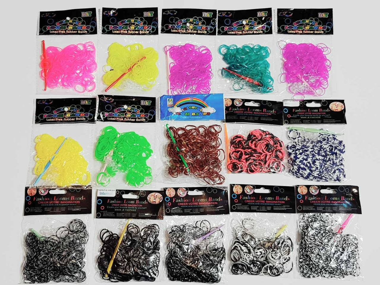 

Резинки для плетения браслетов Colorful Loom Bands набор из 15 пакетов по 200шт
