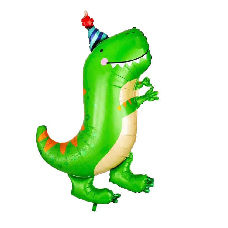 

Фольгированный шар Дино в шапке 78х60 см (Китай) в упаковке, Зелёный