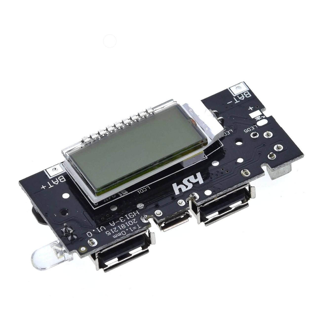 

Модуль PowerBank с LCD дисплеем, 2 x USB 5В, 2А
