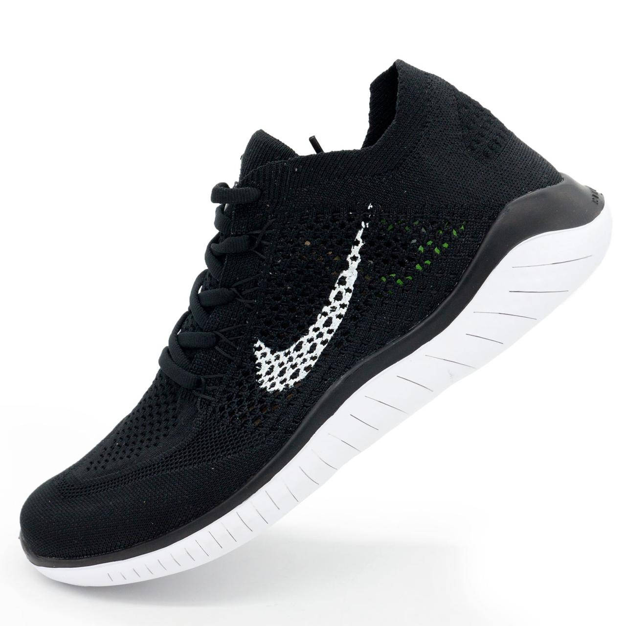 

Кроссовки для бега Nike Free Run Flyknit Найк Фри Ран, черно-белые р.(42, 44, 45)