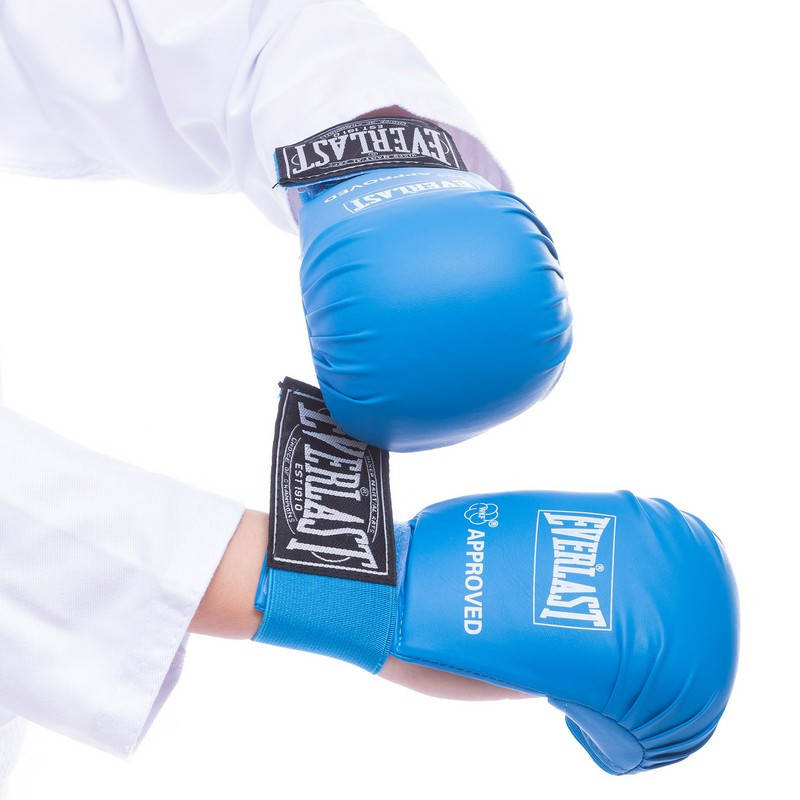 

Перчатки-накладки для каратэ Everlast детские/взрослые BO-3956 синий M/20-22 см