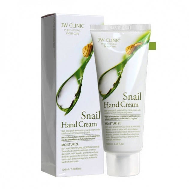 

Крем для рук с муцином улитки 3W Clinic Moisturizing Hand Cream Snail 100g