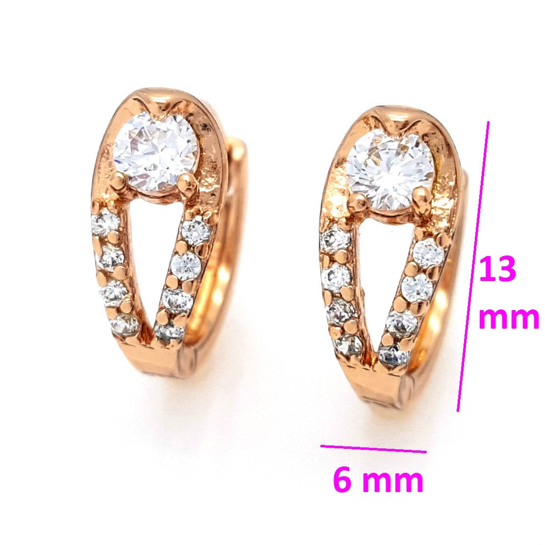 

Серьги Капелька, с россыпью циркония, медсплав Xuping, 14К