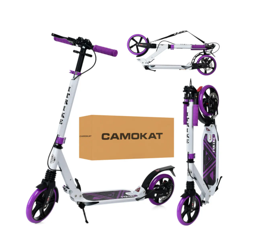 

Самокат двухколёсный iTrike Rider складной с ручным дисковым тормозом Фиолетовый