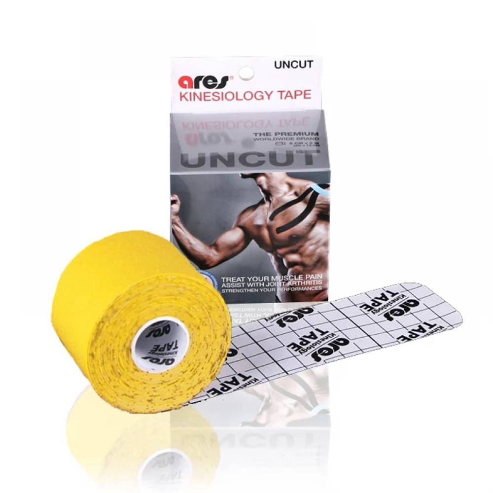 

Кинезио тейп ARES UNCUT 5см Х 5м желтый