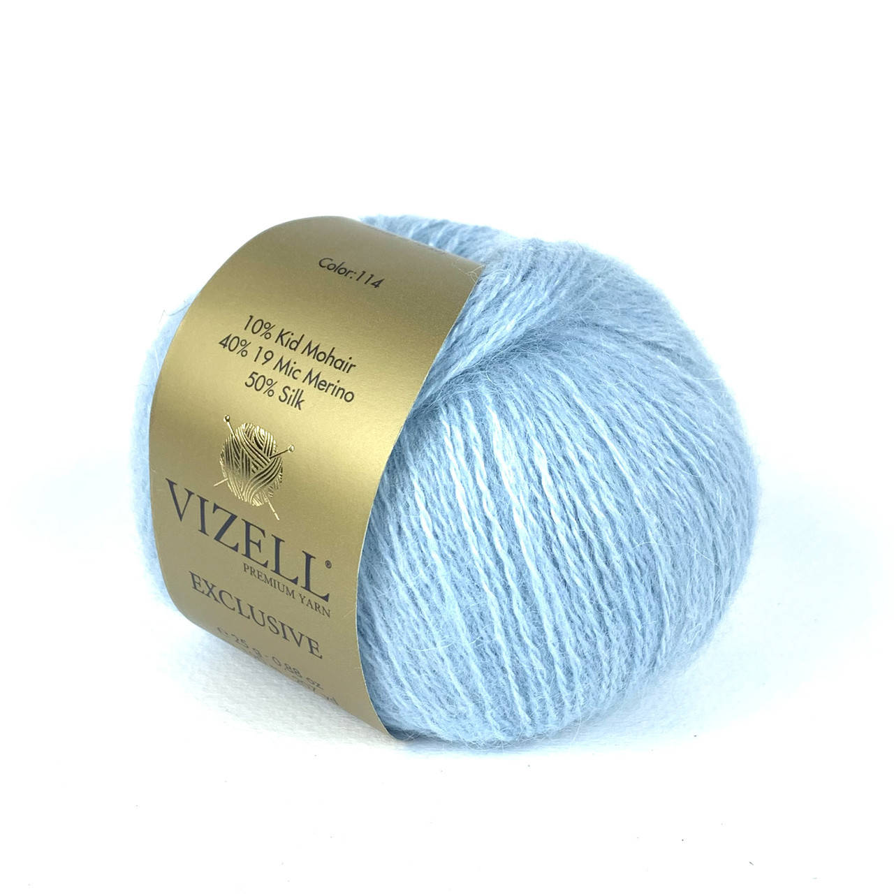 

Vizell Exclusive (Визелл Ексклюзив) № 114 голубой (Пряжа мохер, нитки для вязания)