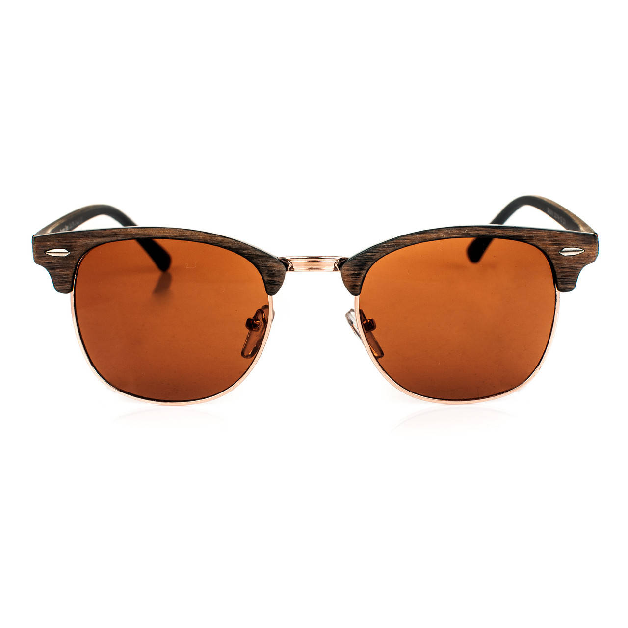 

Очки солнцезащитные унисекс коричневые по дерево. Круглые, Коричневый