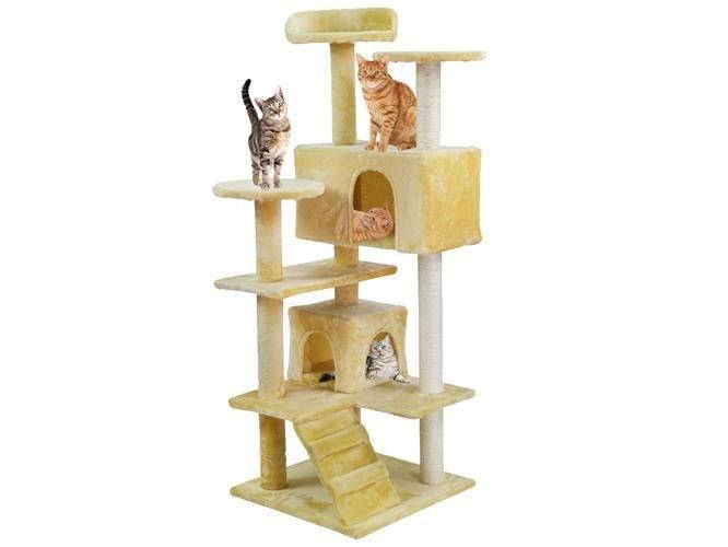 

Когтеточка, дерево для кошек 133см бежево-белое, дерево для кішок