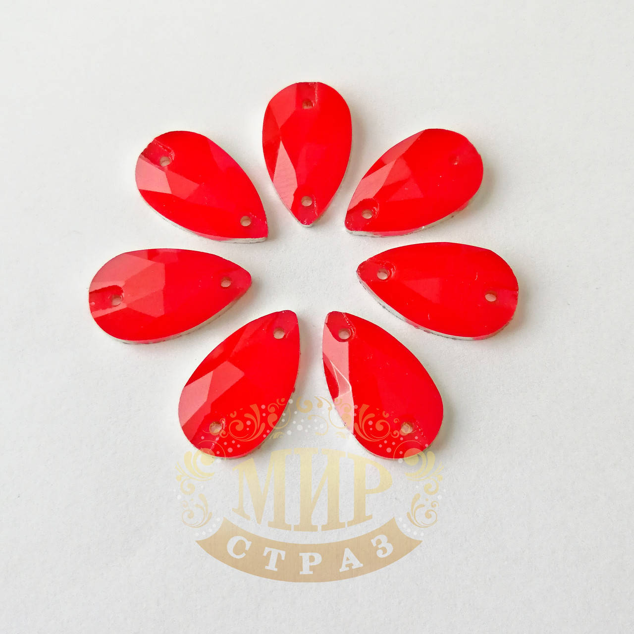 

Пришивные неоновые Капли, цвет Neon Red, размер 11х18мм*1шт