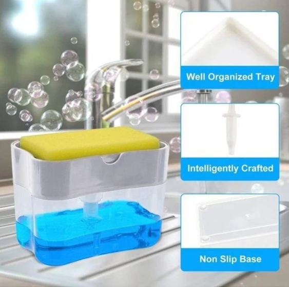 

Диспенсер дозатор для моющего средства с губкой для кухни Sponge Caddy