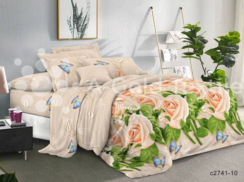 

Роза с бабочками - Бязь 3D - Полуторный комплект