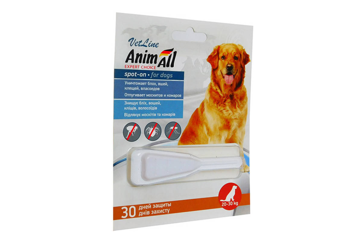 

AnimAll VetLine Spot-On-on капли от блох и клещей для собак, вес 20-30 кг