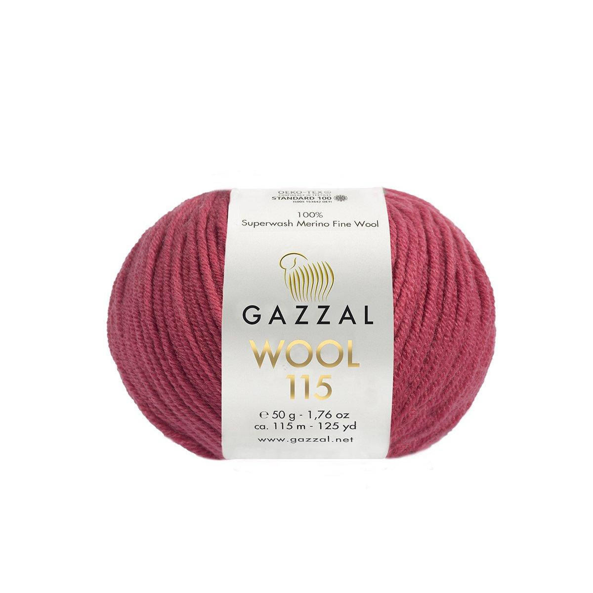 

Gazzal Wool 115 (Газзал Вул 115) № 3323 фуксия (Пряжа мериносовая, нитки для вязания)