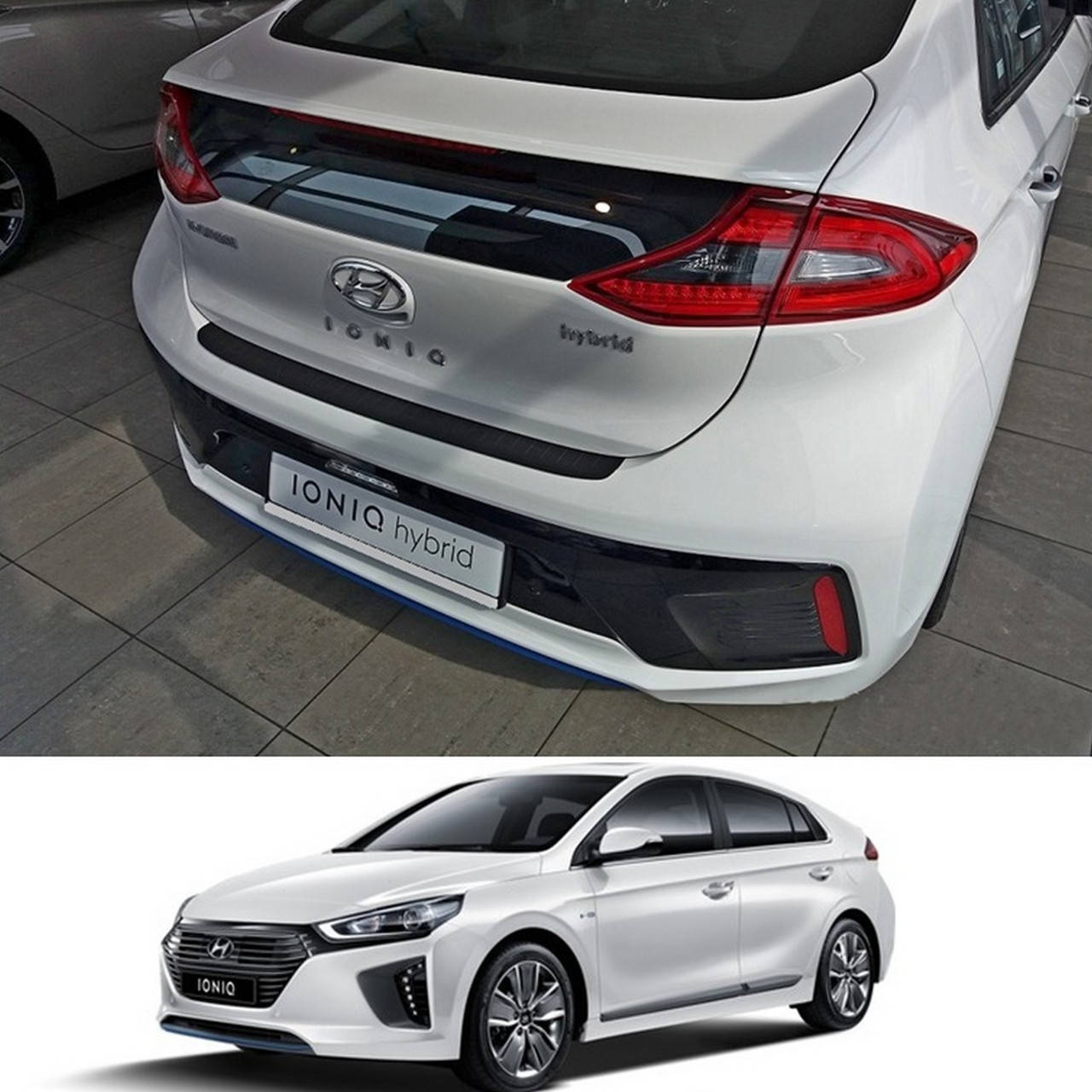 

Пластиковая защитная накладка на задний бампер для Hyundai Ioniq 2016+, Черный