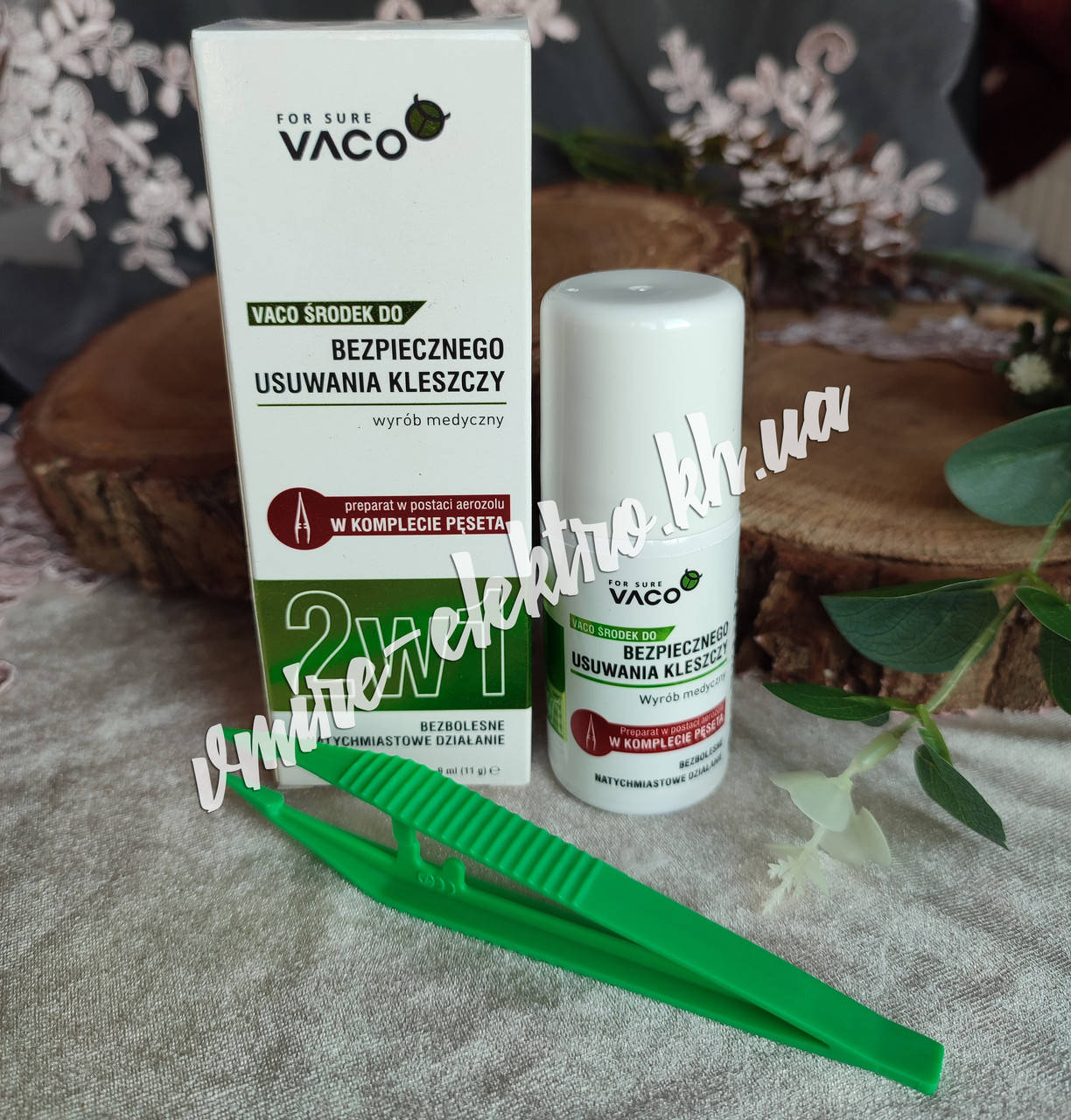 

Средство для безопасного удаления клещей VACO 2в1