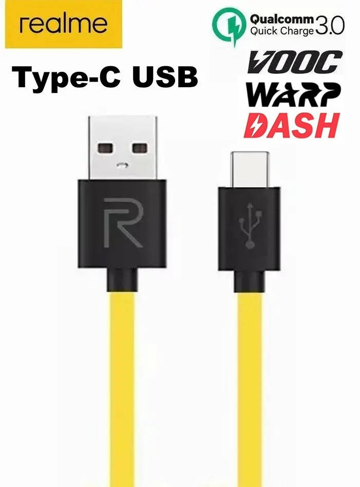 

Кабель Realme Data Cable 1m USB на Type-C / USB-C (yellow), Желтый