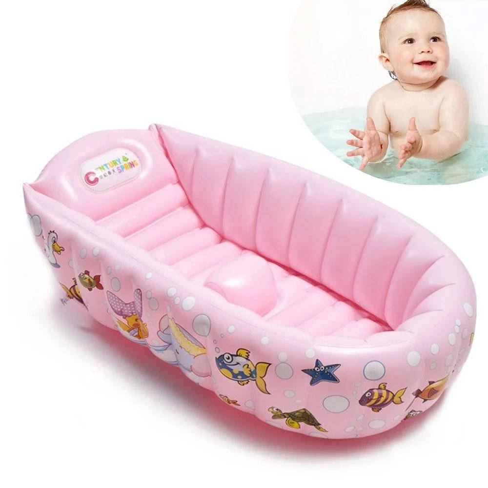 

Детская надувная ванночка для купания 90х50х25 Century Spring / Ванна для ребенка Розовый