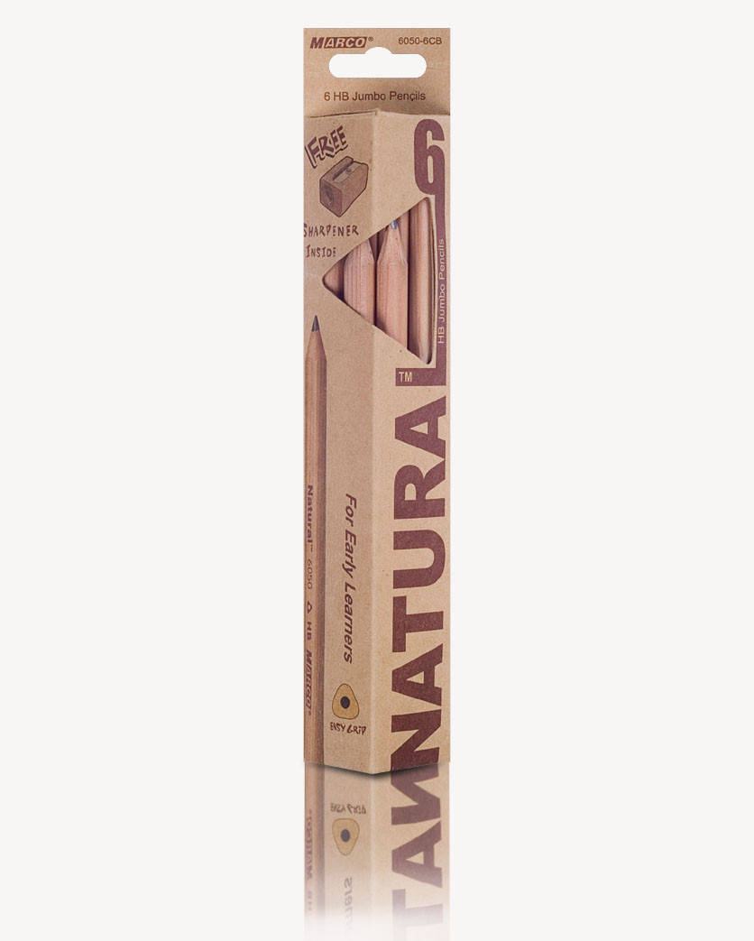 

Карандаши графитные Marco Natural 6 шт НВ с точилкой 6050-6CB