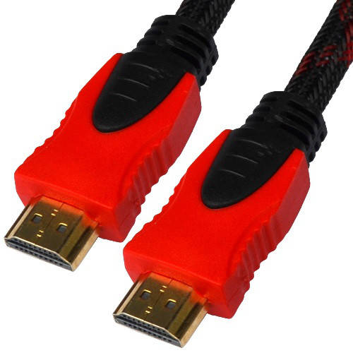 

Шнур HDMI (штекер - штекер) v.1.4, "позолоченный", фильтр + сетка, 0,6м, чёрно-красный