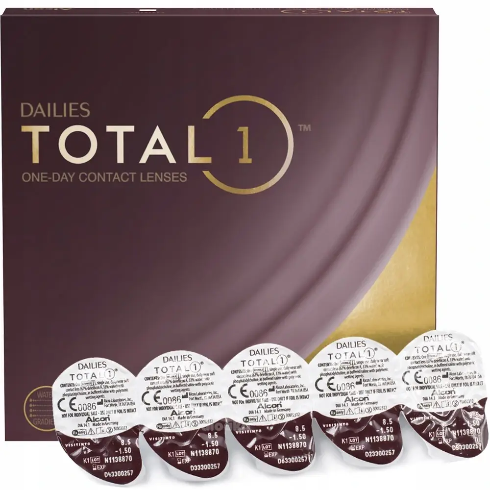 

Dailies TOTAL 1 (Alcon) 90 шт. Контактные линзы однодневные -1
