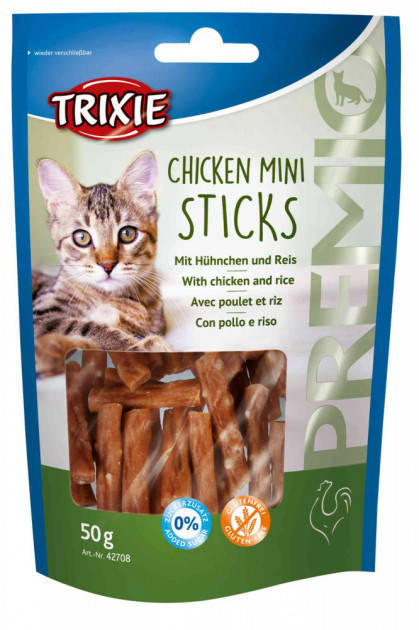 

Trixie TX-42708 PREMIO Chicken Mini Sticks 50г - мини палочки с курицей и рисом для кошек