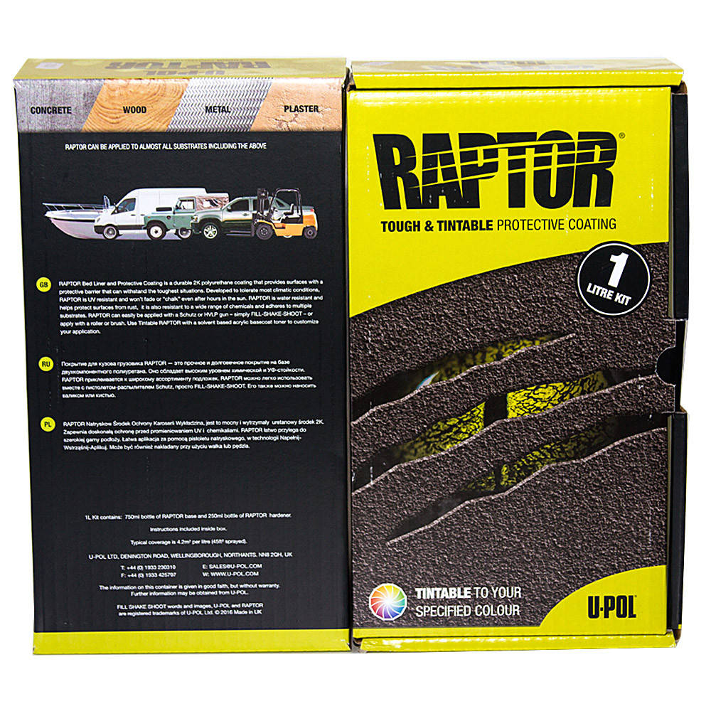

Защитное покрытие Raptor U-POL Колеруемый-прозрачный 1л