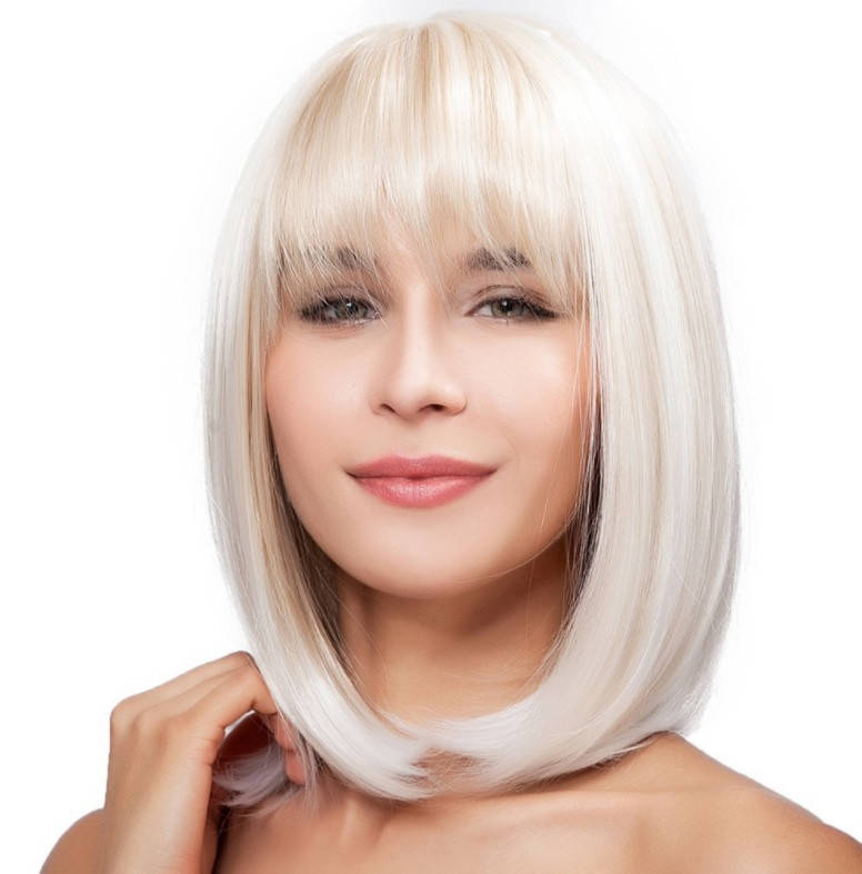 

Парик каре блонд с чёлкой