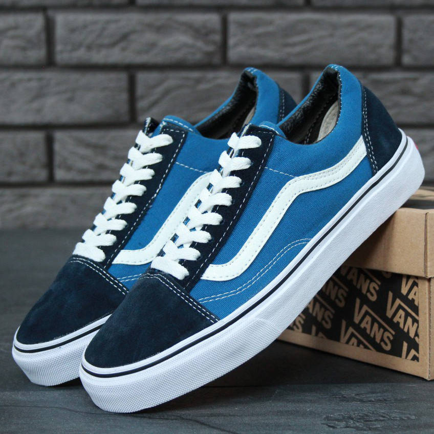 

Мужские кеды Vans Old Skool, синий, белый, Камбоджа, Разные цвета