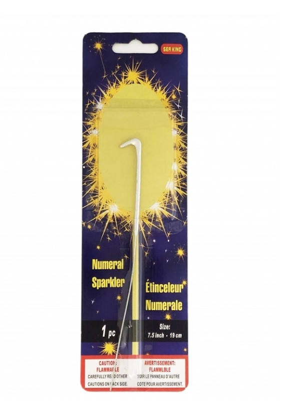 

Свеча цифра "Бенгальский огонь серебро" - 1