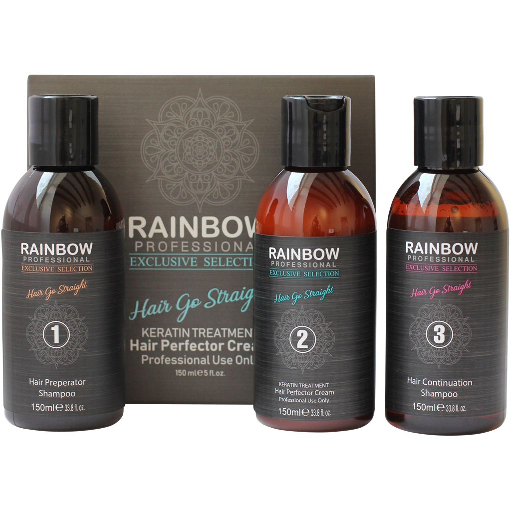 

Набор для кератинового выпрямления волос Rainbow Exclusive 3x150 мл