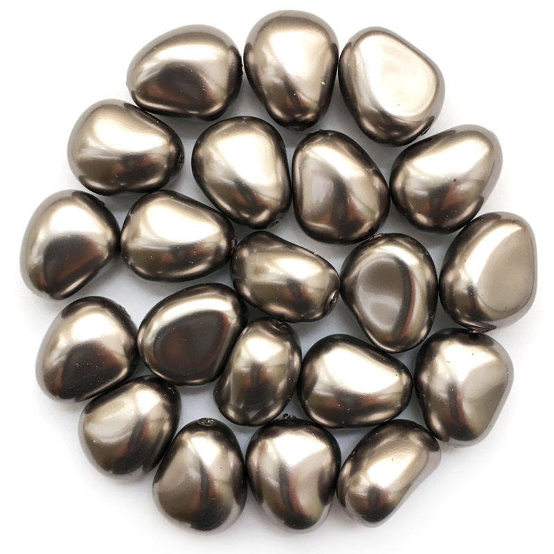 

Жемчуг неправильной формы Preciosa (Чехия) 11х9.5 мм Dark Grey, Белый