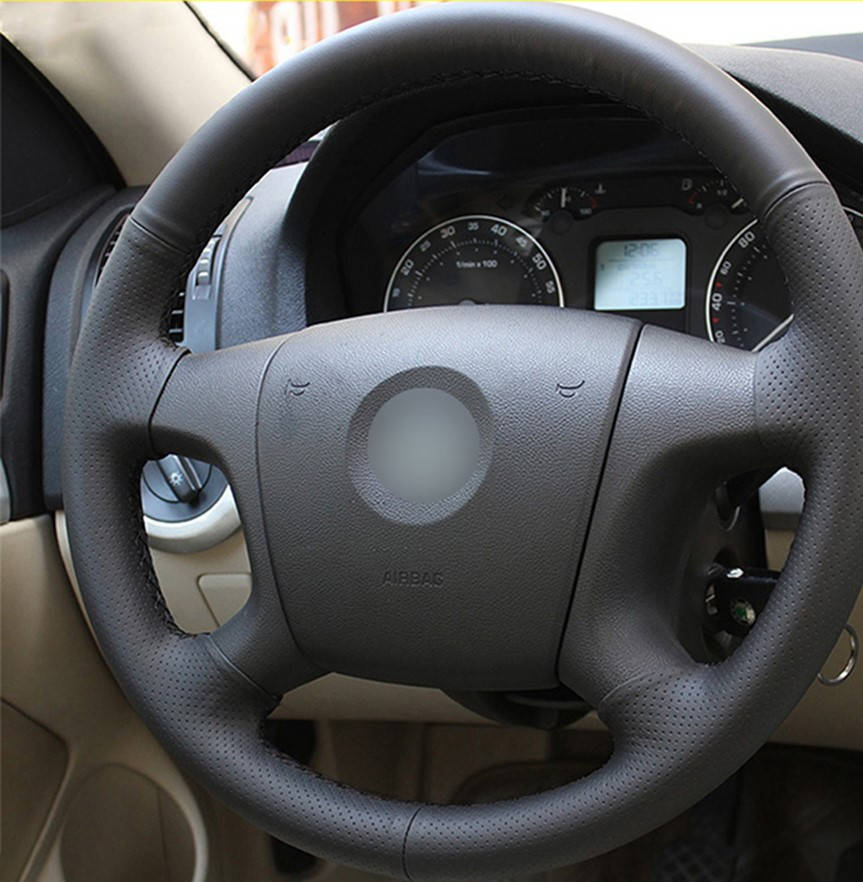 

Чехол-оплетка из натуральной кожи на руль Skoda Octavia/ Fabia, Черный