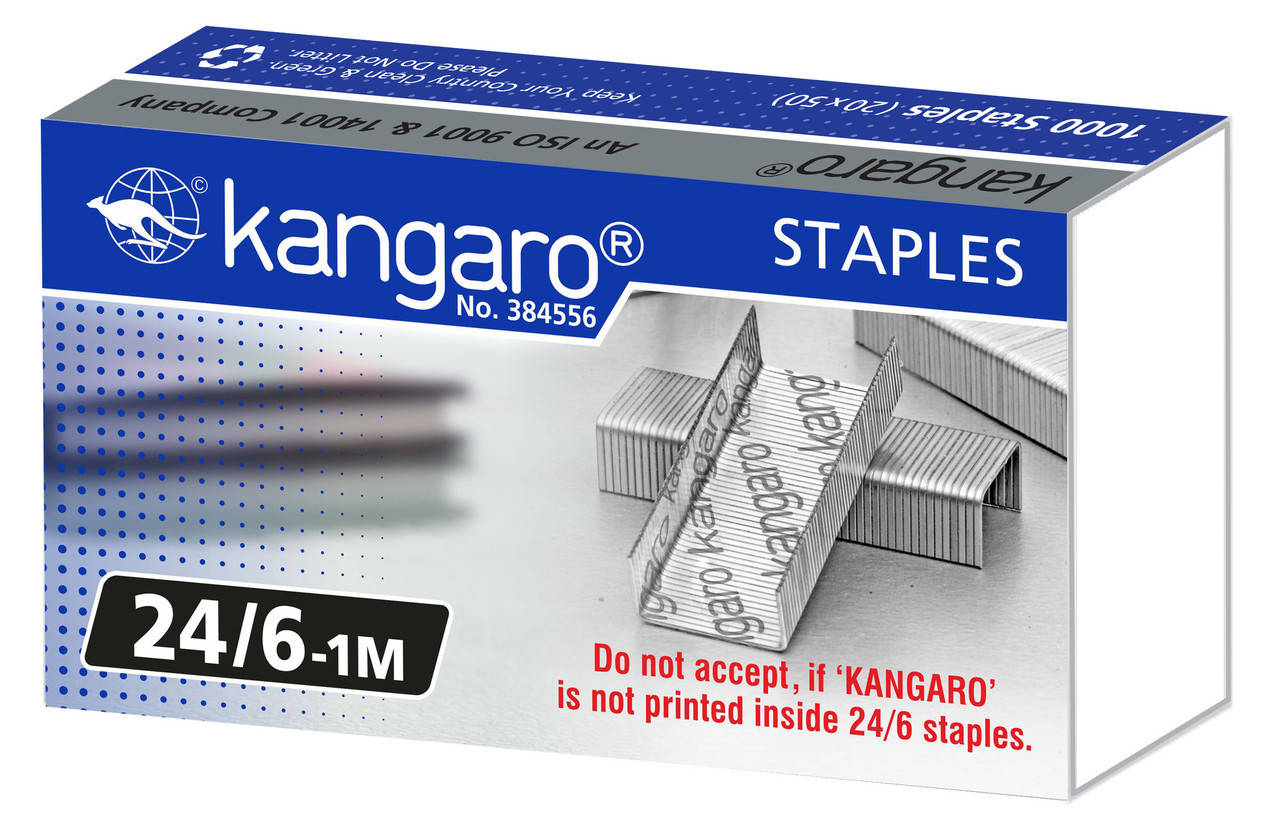 

Скобы канцелярские для степлера № 24 / 6 1000 шт Kangaro