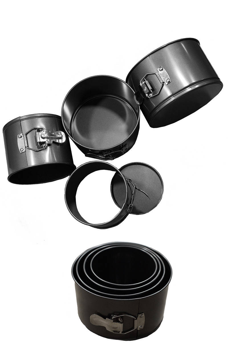 

Формы разъемные для выпечки Пасхальных куличей набор из 4 штук, Черный