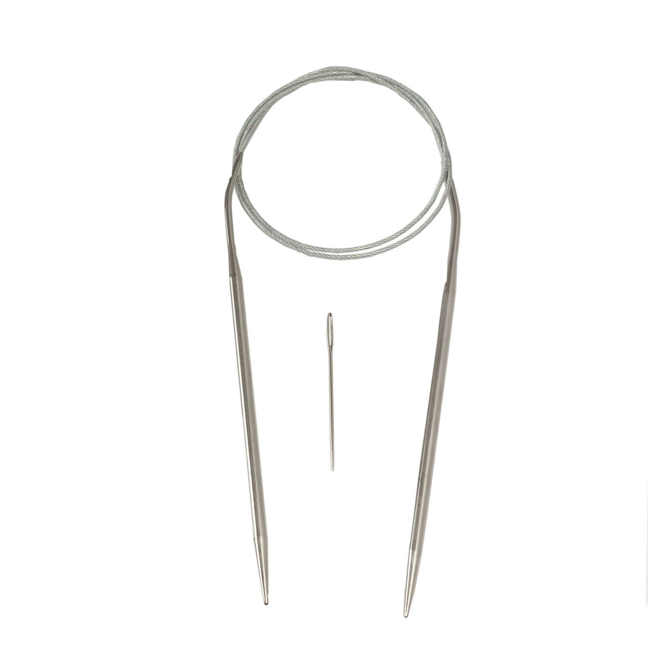 

Набір кругові спиці металеві на троссе + голка, 80 см, Діаметр 4,5 мм