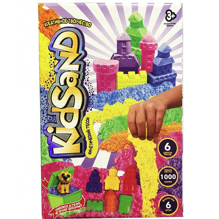

Кинетический песок DankoToys KidSand 6 цв. по 167 гр. + 6 формочки KS-04-10