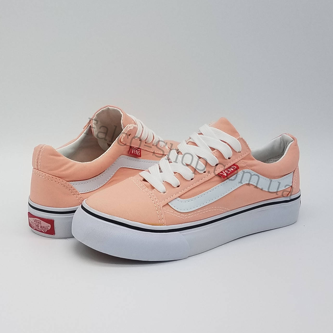 

Кеды женские персиковые в стиле Vans 39(24.5см), Персиковый