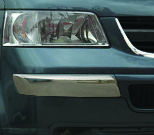 

Накладка на передний бампер Volkswagen T5 (фольксваген т5), Брови, Углы, нерж.