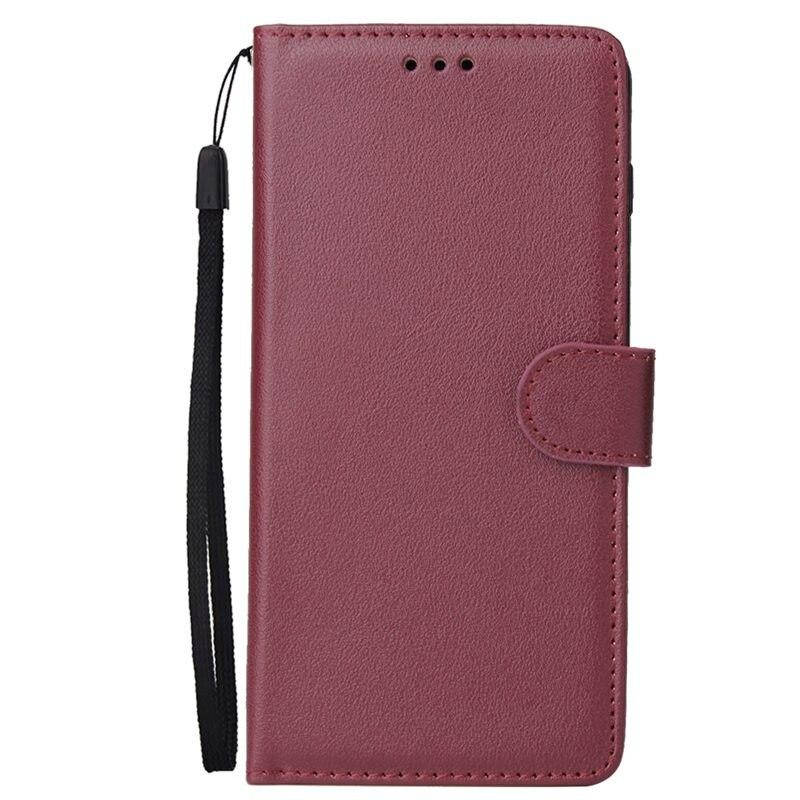 

Чехол книжка для Xiaomi Redmi Note 7 Бордовый магнит ремешок
