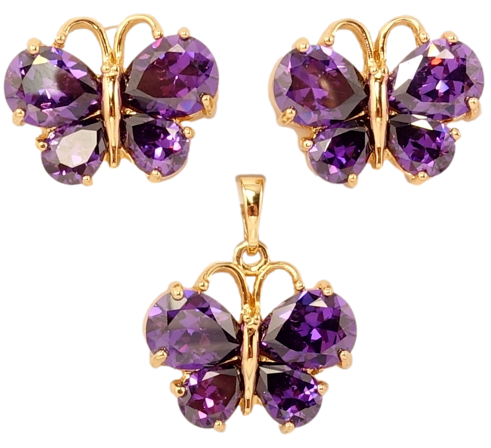 

Набор Xuping Позолота 18K Серьги Кулон "Бабочки из фиолетовых кристаллов"