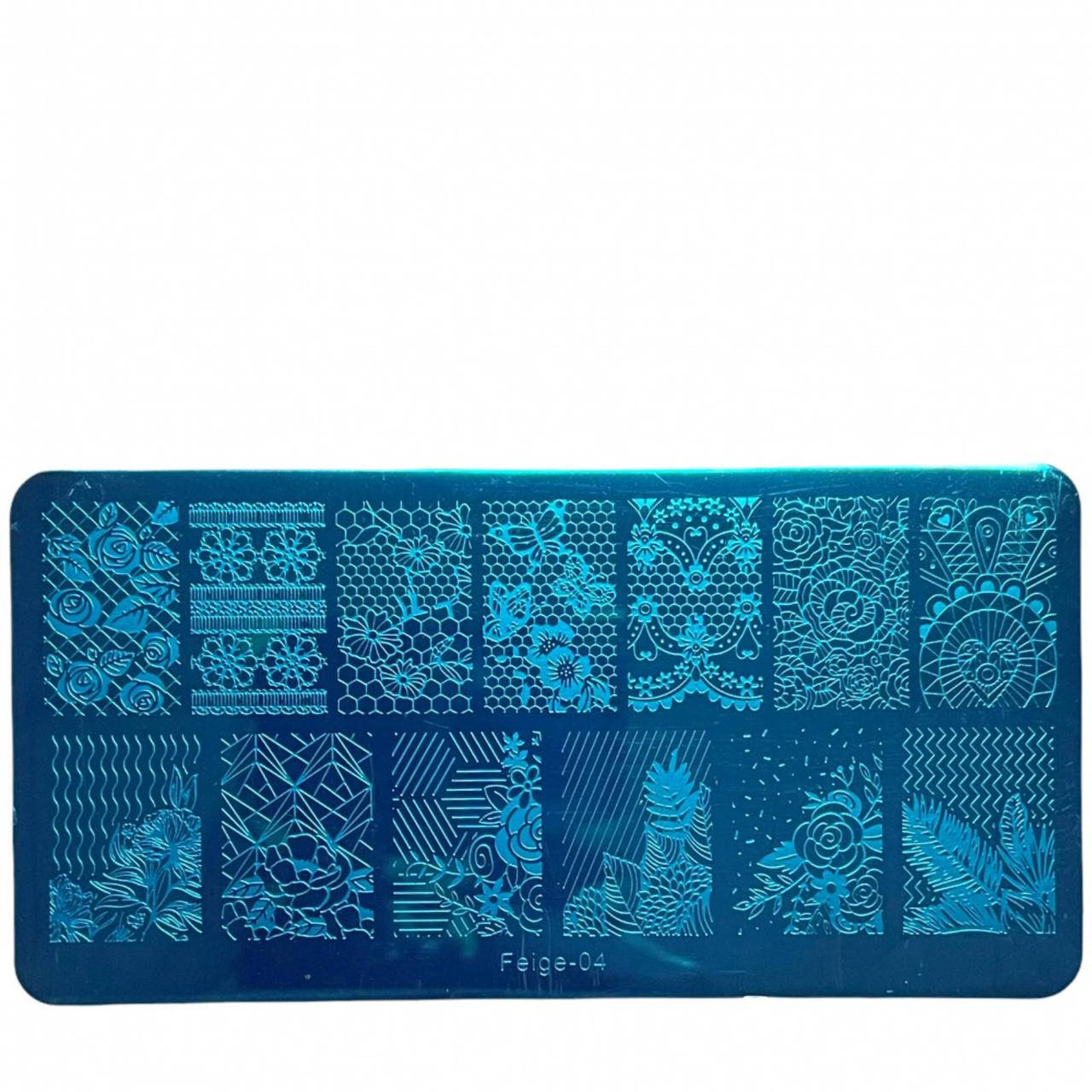

Стемпинг пластины для дизайна ногтей 12*6 см, Синий