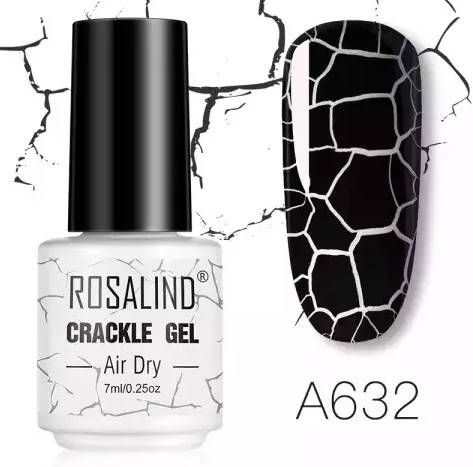 

Лак Rosalind CRACKLE GEL ( растрескивающийся), черный,7 мл.