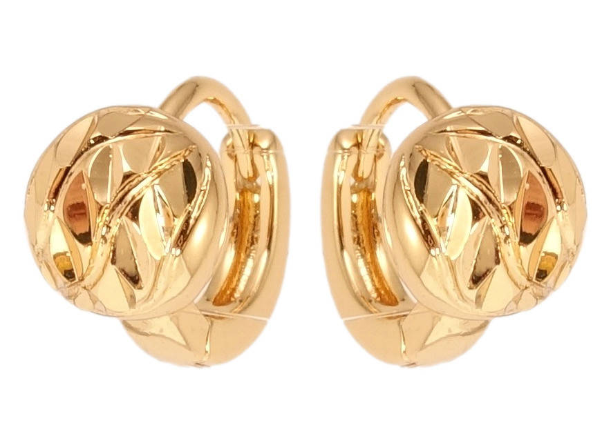 

Серьги Xuping Позолота 18K колечки "Полусферы с насечками"
