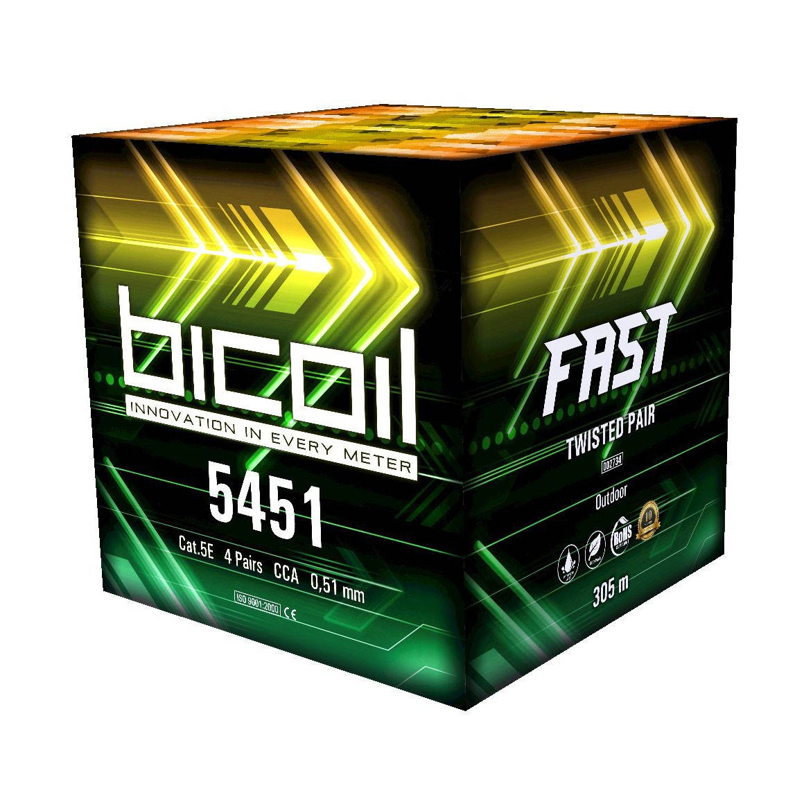 

Витая пара уличная черная BiCoil FAST UTP Cat. 5e 4PR CCA 0,51 мм PE Outdoor