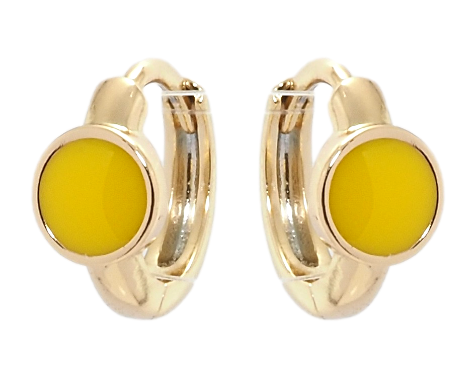 

Серьги Xuping Позолота 18K колечки "Желтые круги с эмалью"